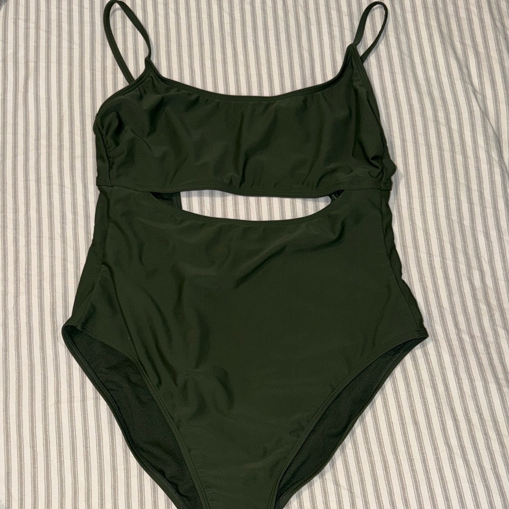Target Green Swimsuit with Cutout